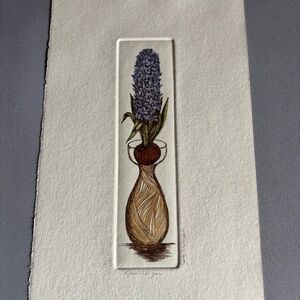 Hyacinth jar etching signed/numbered Jody Mehaffie